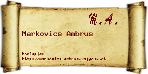 Markovics Ambrus névjegykártya